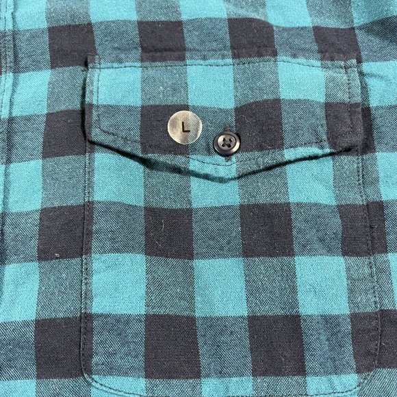 American Eagle Flannel Shirt Mens Large Blue Plaid Button Up NWT - Picture 5 of 11